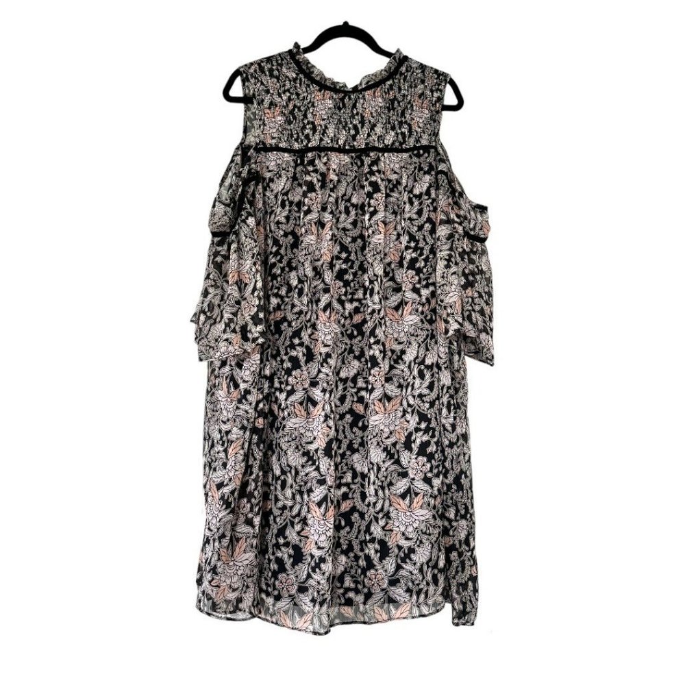 EUC Three Hearts Floral Cold-Shoulder Dress (Size: 2X)